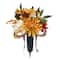 Orange & Yellow Fall Floral Remembrance Cone with Plaid Ribbon by Ashland®